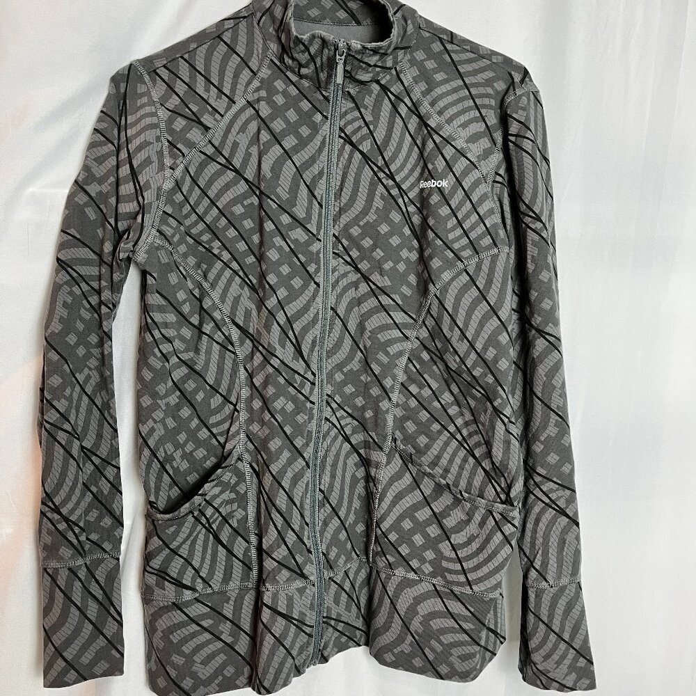 Women's Grey/Black full zip Athletic jackets, Reebok Size M